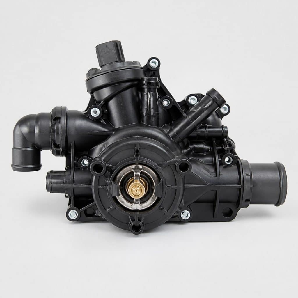 Boîtier thermostat complet pour compacte diesel, vue de face sur fond neutre