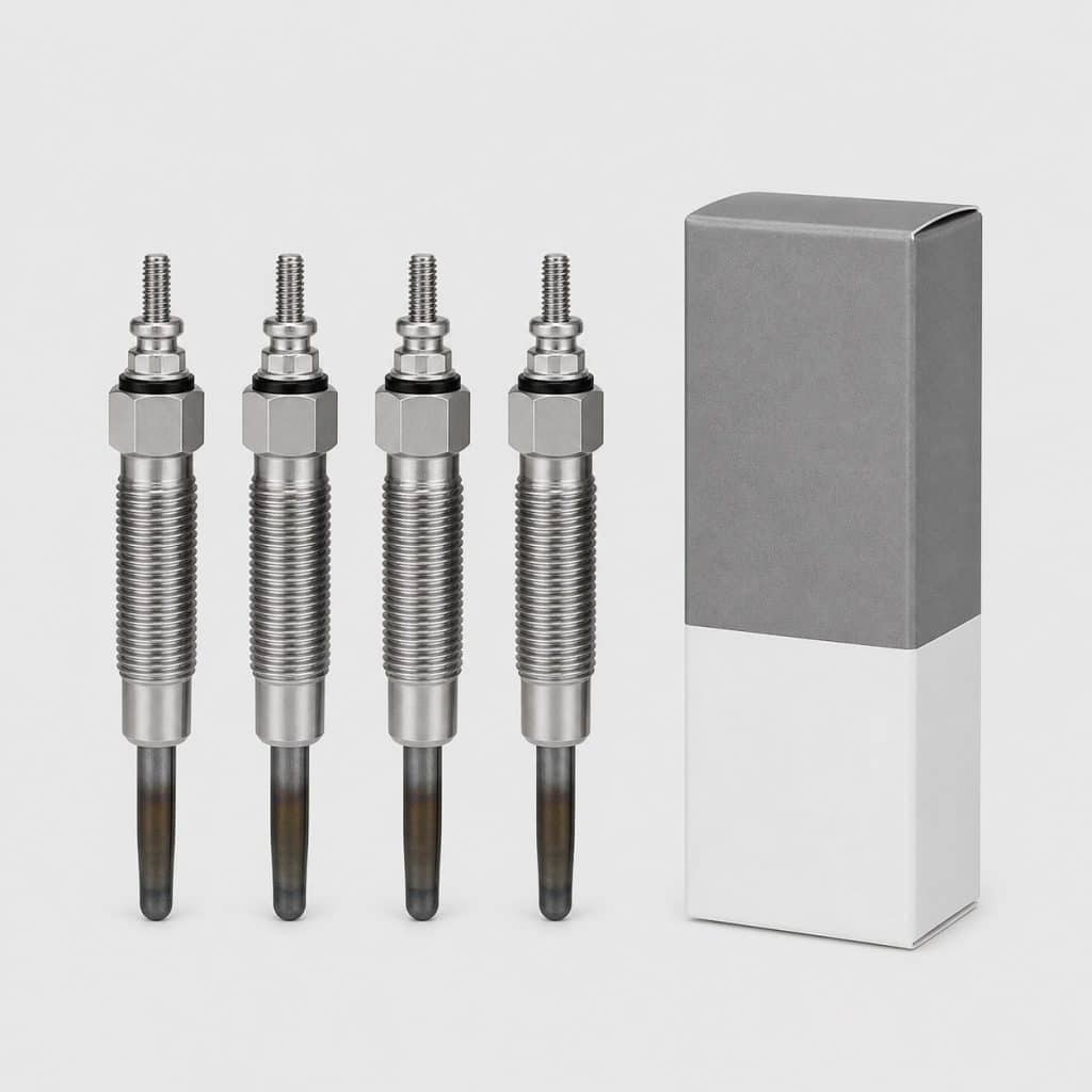 Kit de 4 bougies de préchauffage pour utilitaire sur fond neutre