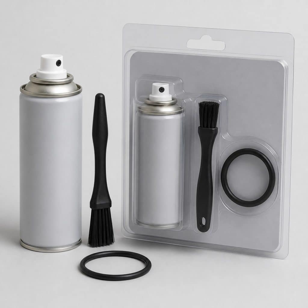 Kit de nettoyage et réparation pour boîtier papillon présenté sur fond neutre