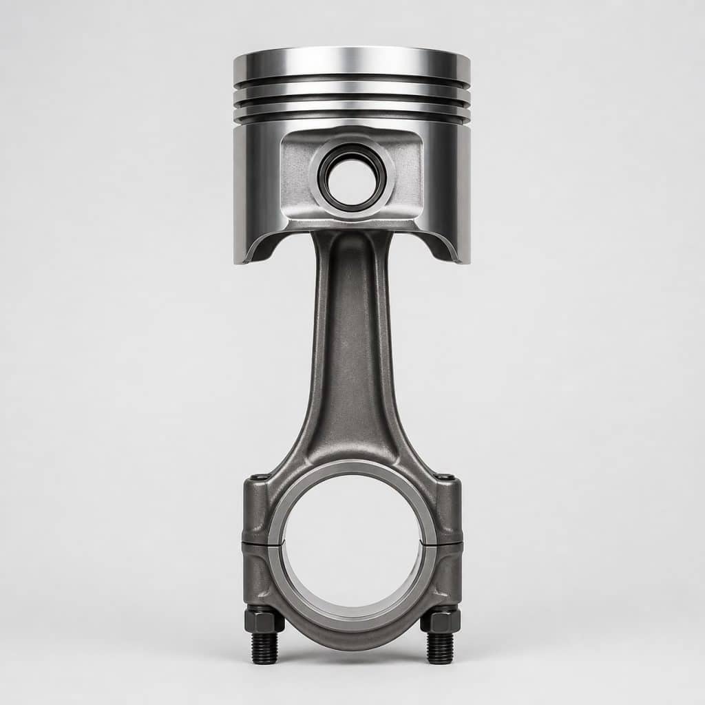 Piston moteur à l'unité avec segments montés, vue de face