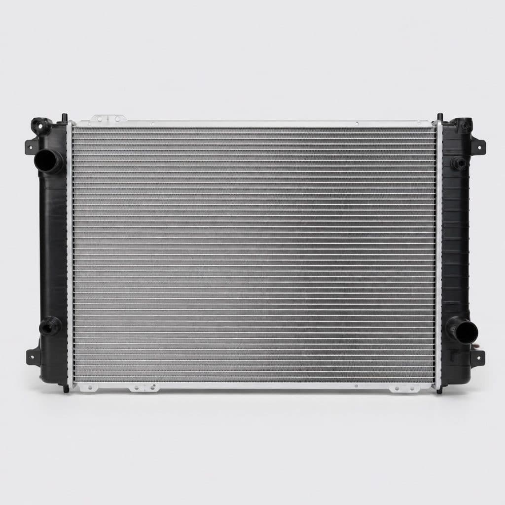 Radiateur de refroidissement moteur présenté seul sur fond neutre