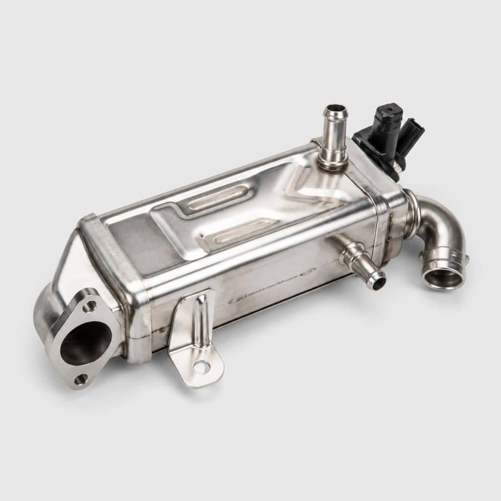 Refroidisseur EGR compact présenté seul sur fond neutre